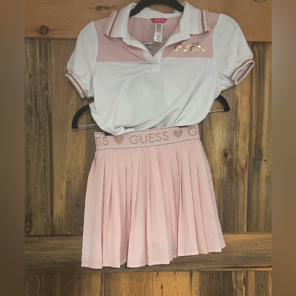 GUESS Light Pink Pleated Skater Skort & Matching Top